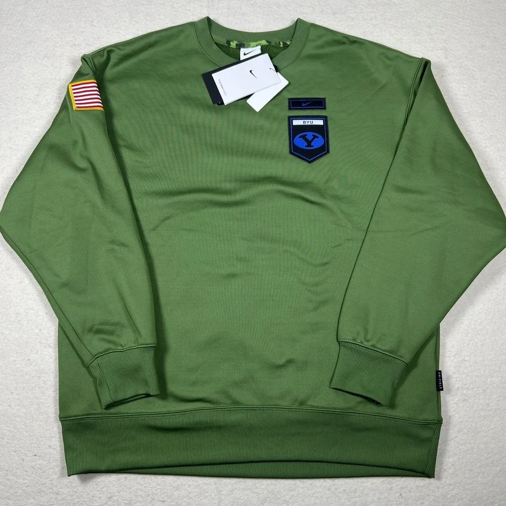 Nike BYU Cougars‎ Therma Fit Crewneck Womens S Oversized Green Team Issued